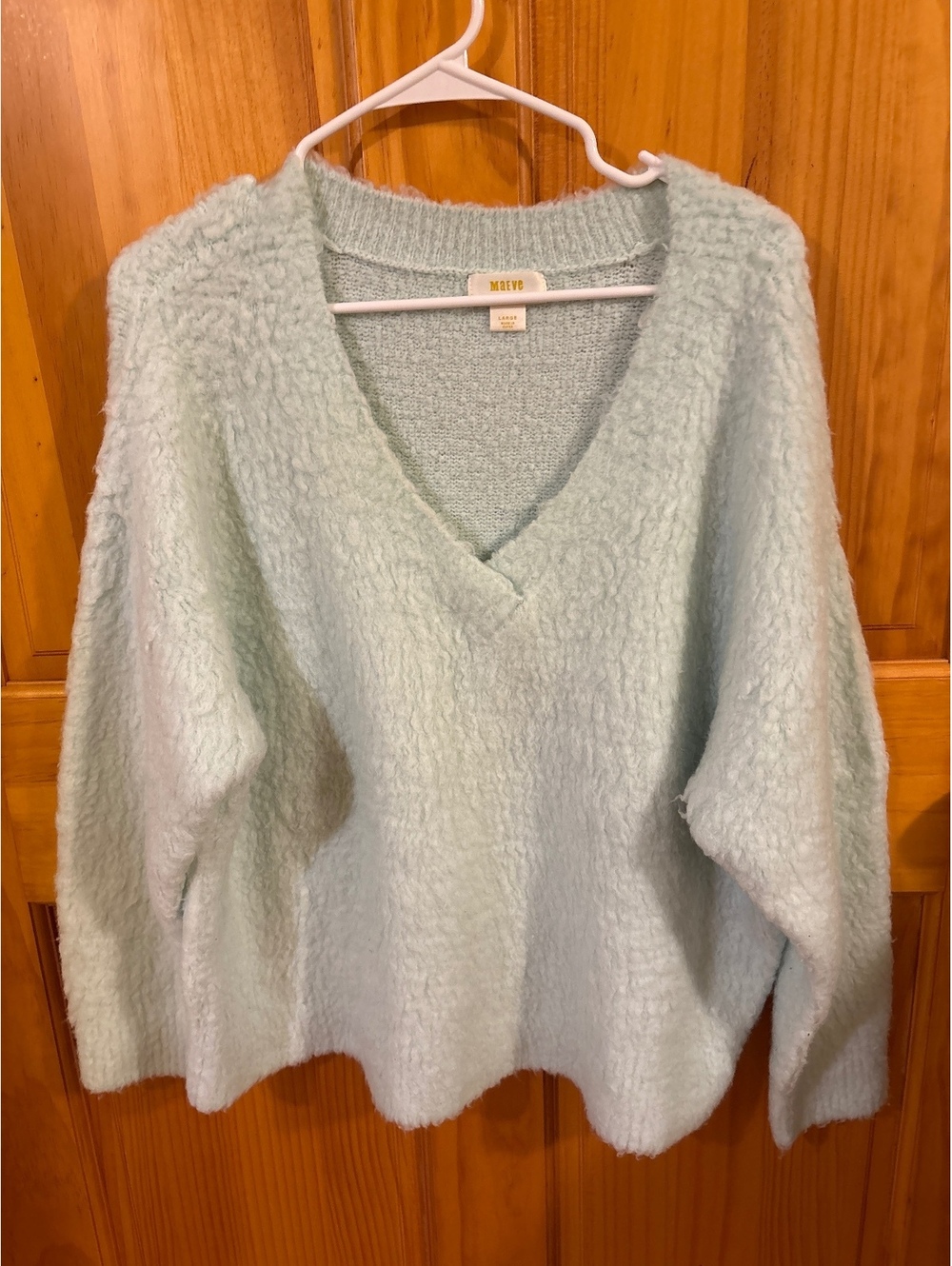 Y2K Whimsigoth Anthropologie V-Neck Merino Wool Blend Large Pullover Sweater